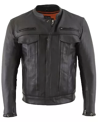 Milwaukee Leather Men's Vented Scooter Zip-Front CoolTec Leather Jacket  Black • $249.99