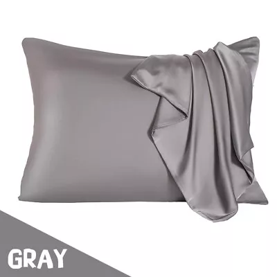 2 Pack Silk Pillowcase Blissy Satin Pillowcase For Hair And Skin Standard Grey • £4.59