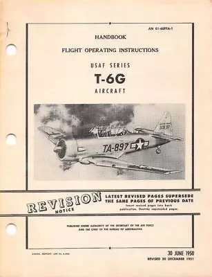 1951 North American T-6g Texan Trainer Pilots Flight Manual Aircraft Handbook-cd • $14.99