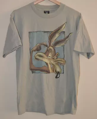 Vintage 1995 Wile E Coyote Warner Bros Studio Store Grey T-shirt Top Size Large • £19