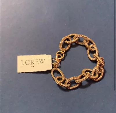 NWT J. Crew Gold And Crystal Chain Link Bracelet • $50