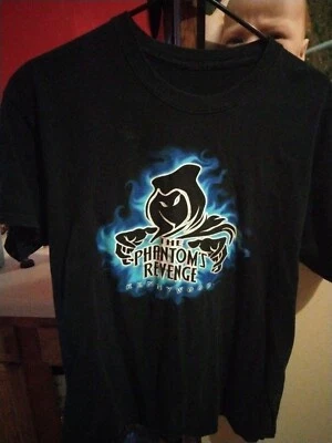 $22 • Buy The Phantom’s Revenge Kennywood Roller Coaster Short Sleeve Blue T Shirt Size L