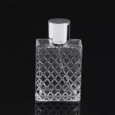 100ml Clear Glass Mist Atomizer Square Refillable Portable Perfume Spray Bottle! • £7.18