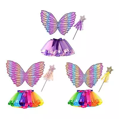 £11.21 • Buy Girls Butterfly Wing Costume Fancy Dress Up Fairy Princess Child Kids Outfit For