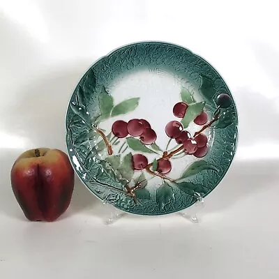 Ca. 1900 Keller & Guerin Saint Clément Majolica Cherries Plate • $40