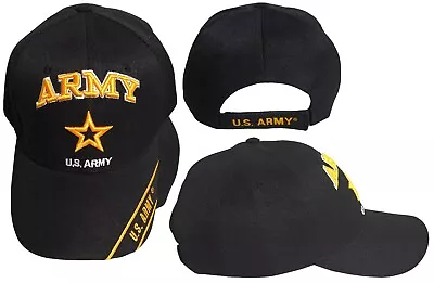 U.S. Army & Army Gold Star Black Embroidered Cap Hat CAP501T - Licensed • $12.88