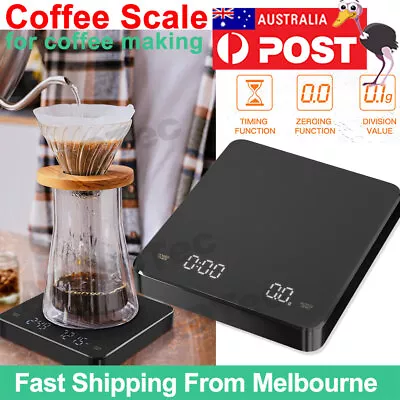 Electronic Digital Coffee Scale With Timer Precision High Display 3Kg/0.1g AU • $17.89