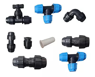 MDPE Compression Fittings 20mm & 25mm Irrigation Water Pipe Fitting Connectors • £3.49