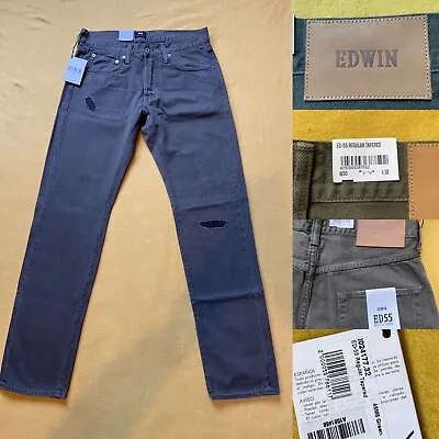 Edwin ED-55 Red Selvage Regular Tapered Green Jeans Sevledge Japanese W30 L32 • £64.99