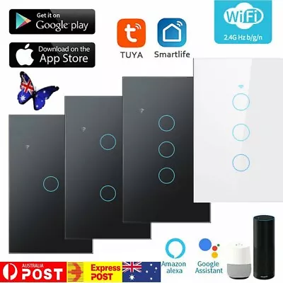 WiFi Switch Smart Home Touch RF Light Wall Panel For Alexa Google 1/2/3 Gang AU • $22.79