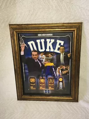 Framed Coach K Mike Krzyzewski Autographed 4 X Nationional Champion 8x10 Picture • $49