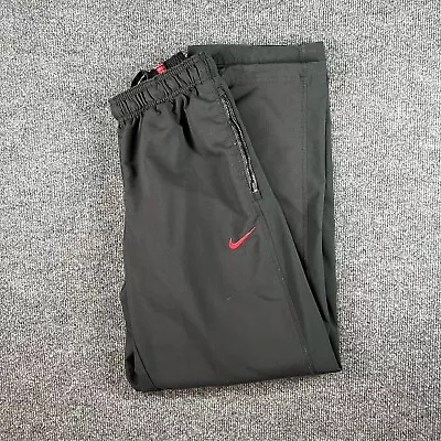 Nike Dri-Fit Track Pants Basketball Men’s M (28-36x30) Swoosh Black Red ￼ • $19.99