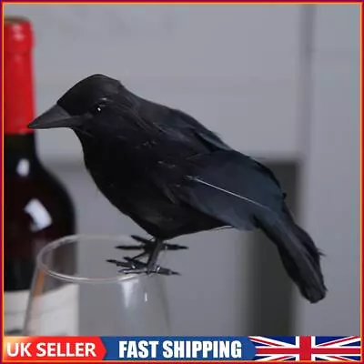 Halloween Artificial Raven Crow Realistic DIY Birds Crafts Theme Party Ornaments • £5.39