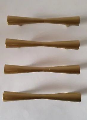 $22 • Buy Vintage Set Of 4 5 1/2  MID CENTURY Brass Drawer Cabinet Pulls Handles MCM 
