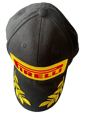 A Pirelli Black Embroidered Yellow & Red Strap- Back Motorsport Podium Cap • $20