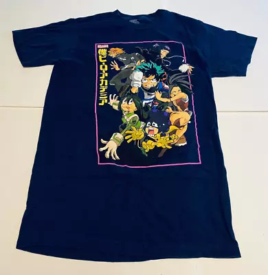 Small My Hero Academia Anime Izuku Tsuya Denki Kyoka Momo Mens Black T-Shirt • $9.95