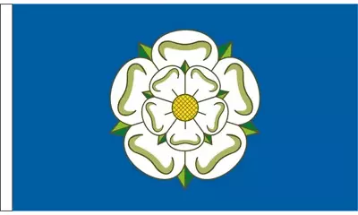 Yorkshire White Rose New 18  X 12  Large Hand Waving Sleeved Polyester Flag • £3.49