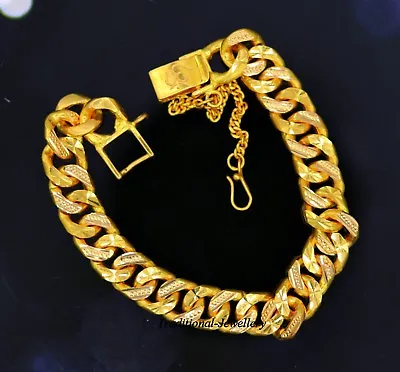 STYLISH 22KT CT GOLD  SOLID BRACELET FABULOUS DIAMOND CUT MEN'S JEWELRY Br21 • $1.55