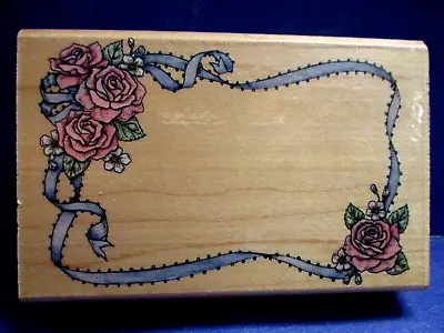 Romantic Rose Frame Rubber Stampede Rubber Stamp Wood Mtd A801f • $8.95