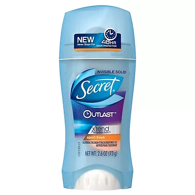 Secret Outlast Invisible Solid X-Tend Sport Fresh Deodorant  2.6 Oz. 2 Pack • $33.64