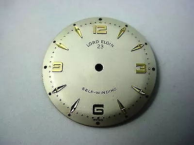 Lord Elgin 23 Selfwinding Pearl 26.11mm Vintage Watch Dial Gold Numerl/Arrw Mrks • $49