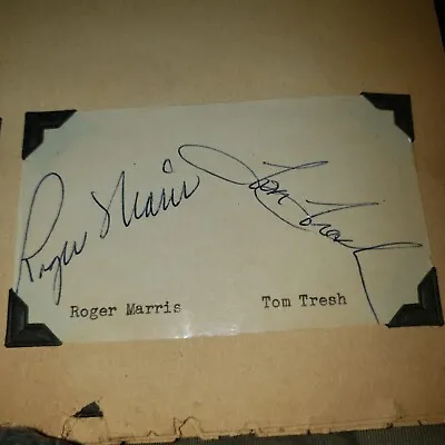 Roger Marris - Tom Tresh Vintage Notecard Autographs • $399.99