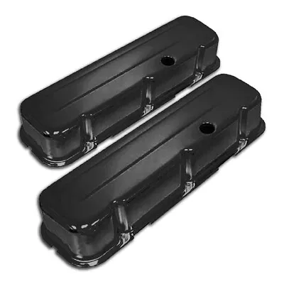 For 1965-1995 Chevy Big Block 396 427 454 502 Tall Steel Valve Covers Black • $50.99