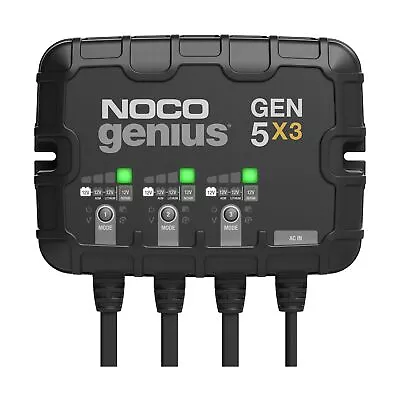 NOCO Genius GEN5X3 3-Bank 15A (5A/Bank) Smart Marine Battery Charger 12V W... • $200.85