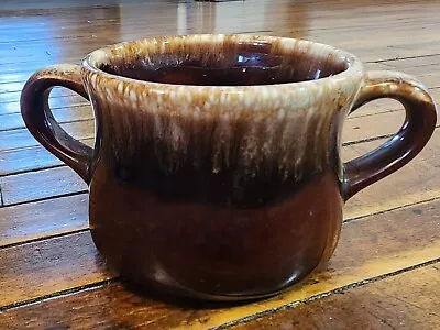 Vintage McCoy Pottery Brown Drip Sugar Soup Bowl Double Handle NO LID • $9.98