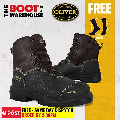 Oliver 65490Z 150mm Zip Work Boots Steel Cap Safety Lace-Up 100% WATERPROOF!  • $259.95