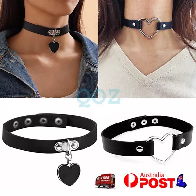$3.41 • Buy Punk Gothic Leather Love Heart Choker Collar Buckle Necklace Teens Stunning Gift