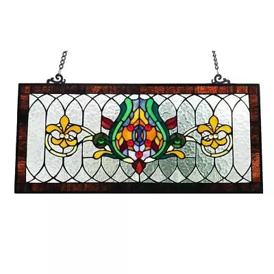 River Of Goods Stained Glass Pub Window Panel Handcrafted Home Wall Decoration • $136.36