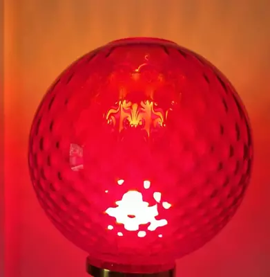 Vintage 10  Ruby Dot Optic Glass Lamp Shade • $75