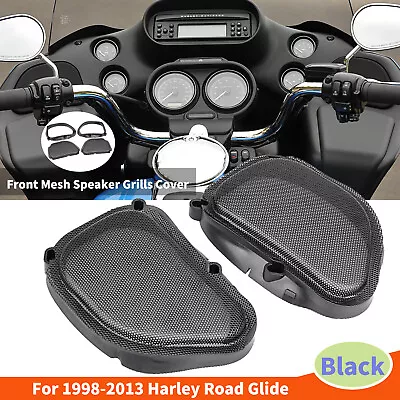 Front Mesh Speaker Grills Cover For Harley Road Glide Custom FLTRX Ultra FLTRU • $32.98