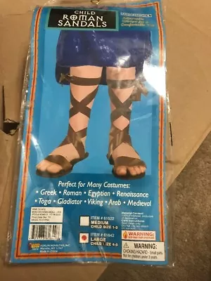 Brand New Child Roman Gladiator Sandals (Large) Child Size 4-6 - Gladiator • $8.99