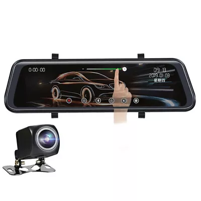 Dual Lens 2K 1440P Dash Cam Car Rearview Mirror Recorder G-Sensor Night Vision • $90.80