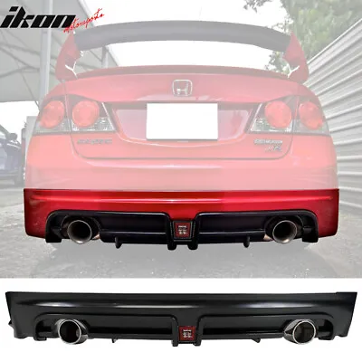 Fits 06-11 Honda Civic 4Dr Mugen RR Style Rear Bumper Diffuser W/3rd Brake Light • $248.99