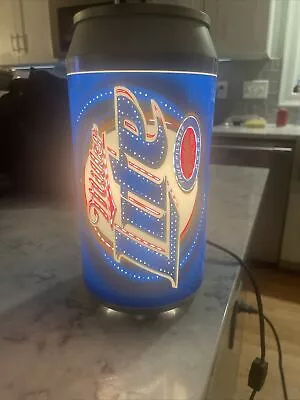 Vtg 2001 MILLER LITE Motion Light Lamp PROMO BEER 3D CAN 10” Tall Man • $20