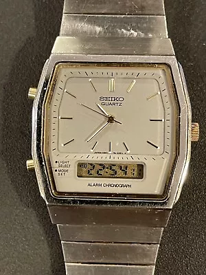 Vintage SEIKO H601-5410 SQ Analog Digital Chronograph Men's Watch • $39.99