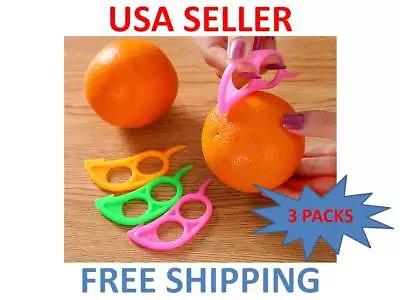 3 Kitchen Cutter Citrus Orange Fruit Peeling Tools Peeler Sheller Paring Slicer • $5.07