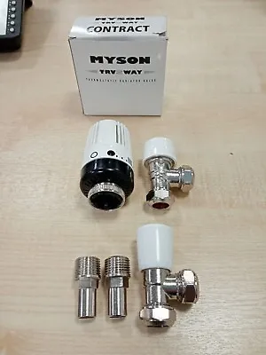 Myson Trv  2 Way Valve Flow & Return Pack Complete  New Old Stock • £35