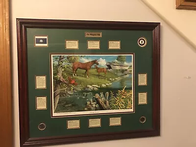 The Bluegrass State Kentucky￼ By Michael Sloan Thoroughbred￼ Framed And Signed • $485