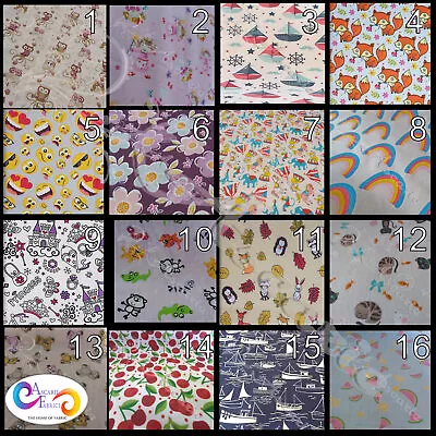Children's Polycotton Kids Fabric Girls Boys Nursery Craft Material BY THE METRE • £2.49