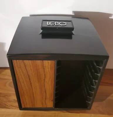 Vintage Lebo Tape Stacker 8 Track Cassette Revolving Spin Carousel 32 Woodgrain • $36.99