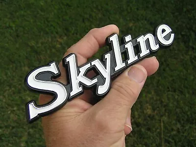 NISSAN SKYLINE Badge 160mm Emblem Fender Script Etc Datsun Black & White GT • $14.95