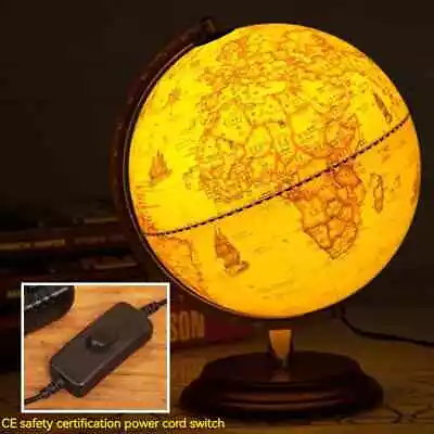 20/25cm Vintage Led World Globe Map 360 Degree Rotating World Geographic Map • $72.05