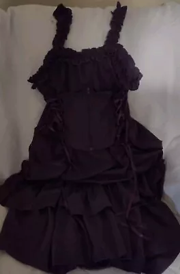 Women Gothic Victorian  Ballgown Steampunk Industrial Age Dress Purple Size M • $24