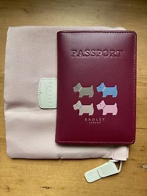 Radley Passport Cover BNNT Burgundy With Dust Bag . • £4.20