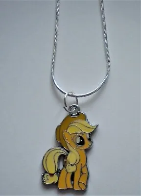 My Little Pony Applejack Sterling Silver Enamel Pendant Necklace Xmas Present • £5