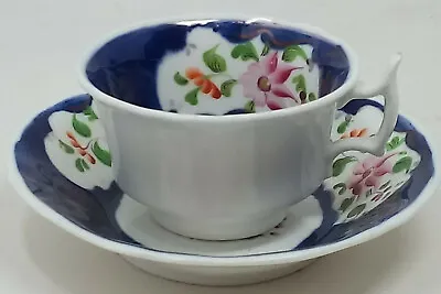 £12 • Buy GAUDY WELSH Columbine Pattern Cup And Saucer Duo Gaudy Welsh